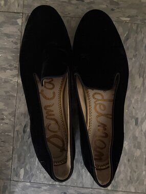 Sam Edelman Black Velvet Loafers